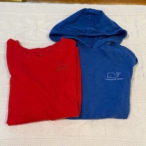 Vineyard Vines Women’s Vibrant Long Sleeve Tees, 1 Blue & 1 Red